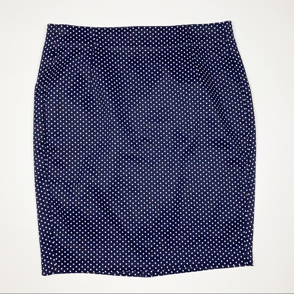 Lane Bryant Dresses & Skirts - LANE BRYANT Navy White Polka Dot Knit Pencil Skirt